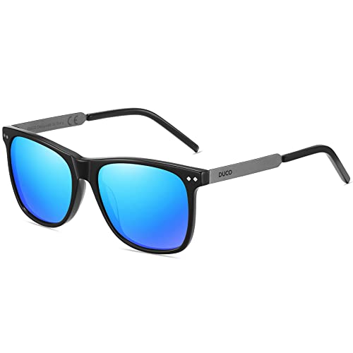 Image of DUCO Retro Square Polarized Sunglasses for Men Women Sun Glasses Acetate Frame 100% UV Protection 2143