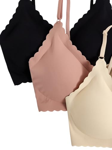 Image of Verdusa Women's 6 Piece Seamless No Show Everyday Bra and Panty Set Scalloped Lingerie Sets