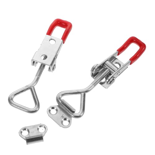 BESTOYARD 2個頑丈ステンレス製可能トグルクランプ 引き出し前部用耐久固定具 簡単操作プッシュ式セルフロック機能付き木箱ドア用