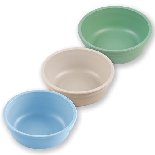 Image of Re-Play 12 Oz. Toddler Bowls for Snack and Everyday Dining - Dishwasher and Microwave Safe - Made in USA - Set of 3-5.75" x 5.75" x 2" - Beach Baby