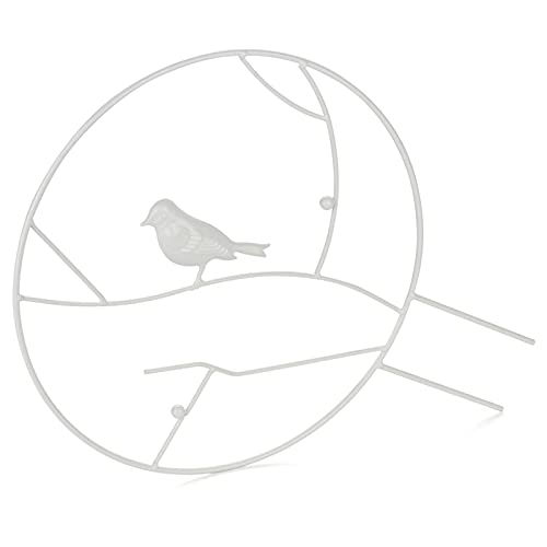 Tuinplant Ondersteuning Plant Ondersteuning Stake Tuin Klimmen Frame Metalen Ring Cage Wijnstok Tool Diameter 30 cm Hoog 40,5 cm Groen Hortensia Bloempot Houder Plantenondersteuning Stakes (Kleur: Wit 35 cm) - Afbeelding 5