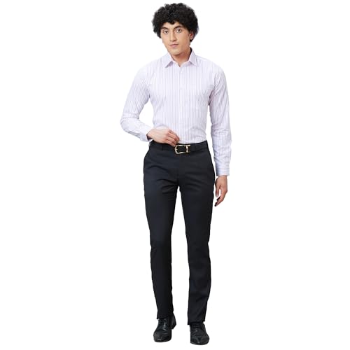 Image of Raymond Men Slim Fit Structure Pattern Pure Cotton Semi Cutaway Collar Full Sleeve Formal Shirt