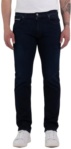 Replay Herren Jeans Grover Straight-Fit mit Power Stretch, Dark Blue 007 (Blau), 29W / 34L – Ansicht 1