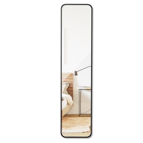 Warmiehomy Full Length Wall Mounted Mirror,28x118cm Full Body Mirror, Black Long Metal Framed Mirror for Living Room or Dressing Bedroom - Image 7