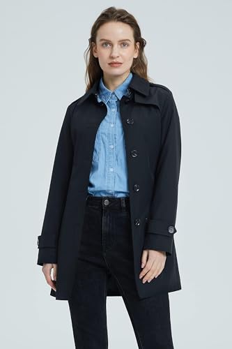 Orolay Women's Belted Trench Coat Windproof Classic Overcoat Slim Outdoor Jackets with Wide Lapel4