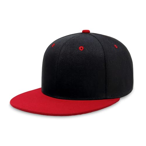 Image of CHOK.LIDS Flat Bill Visor Classic Snapback Hat Blank Adjustable Brim High Top End Trendy Color Style Plain Tone Baseball Cap