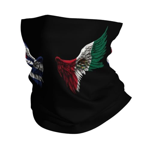 Bandera De Venezuela Y México Cuello Bufanda Protección UV Polainas De Cuello Antideslizante Pasamontañas para Pesca Adulto Correr 26X30CM