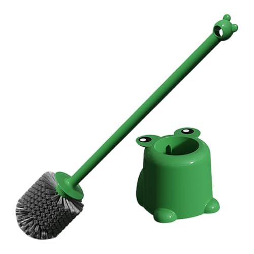 Homoyoyo Cepillo de Limpieza para Inodoro con Soporte, Diseño de Rana Caricatura, Cerdas Suaves, Mango Ergonómico y Tamaño Pequeño, Herramienta para Limpieza de Baño Doméstico