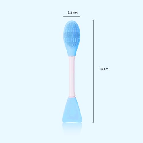 Image of Gleva Silicone Face Mask softening Facial Cleansing Brush Beauty Tool, Facial Mask, Mud Mask, Clay Mask, DIY Mask, Facial Mask Brushes, Flexible Charcoal Mask Brush for Girl & Women (Blue 2)