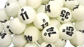 White Jumbo Double Number Bingo Ball Set
