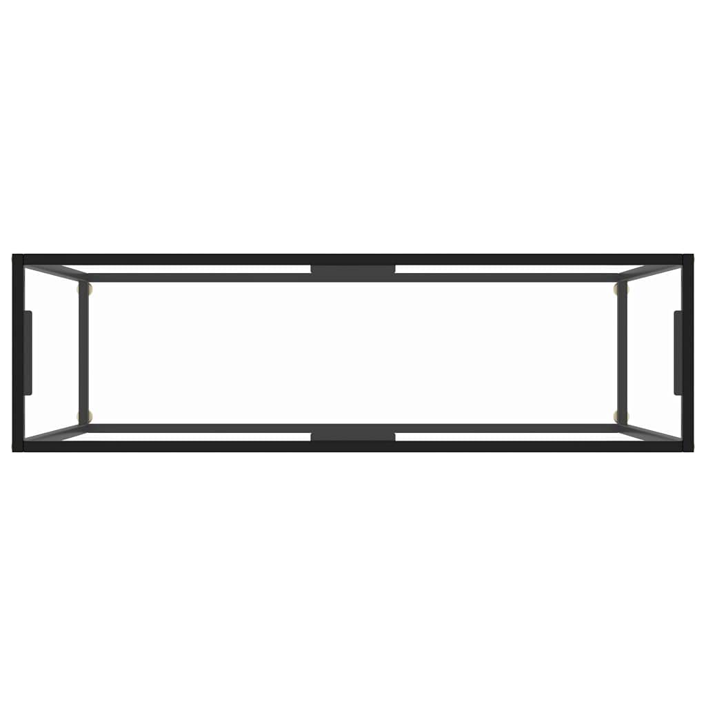 Przezroczysty stolik konsolowy 120 x 35 x 75 cm z hartowanego szkła i stali malowanej proszkowo, wąski szklany stolik do mieszkania, wytrzymały i stabilny, łatwy do czyszczenia wilgotną