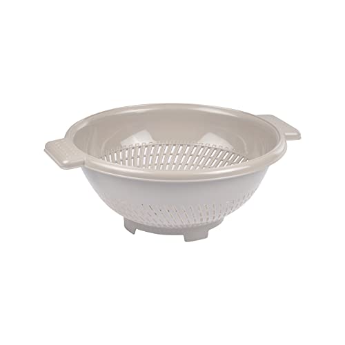 Homéa, Scolapasta plastica D25 x H10 cm, tortora