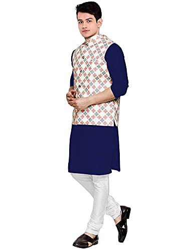 Image of OS MEN'S 3 PCS COMBO SET | KURTA + PYJAMA + NERHU JACKETS|COTTON KURTA PYAJAMS | SARTIN NERHU JACKET| SIZE M TO 2XL|