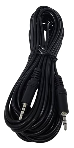 Cable Auxiliar TRRS 3.5mm Macho a Macho 7.62 m miniatura 2