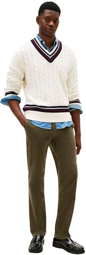 Tommy Hilfiger Herren Chino Hose Denton Corduroy Straight Fit, Grün (Battle Green), 31W/32L – Ansicht 4