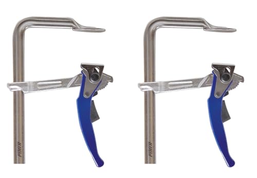 1 Paar Piher PAL Hebelzwingen | schnelle Schraubzwinge aus Schmiedestahl | Spannkraft bis zu 600kg Ausladung bis zu 12cm (je nach Modell) (Öffnung 16cm, Ausladung 8cm, Spannkraft 300kg)