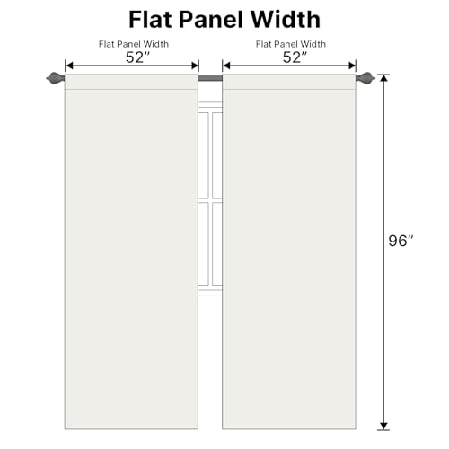 Image of H.VERSAILTEX Blackout Curtains Thermal Insulated Window Treatment Panels Room Darkening Blackout Drapes for Living Room Back Tab /Rod Pocket Bedroom Draperies, 52 x 96 Inch, Ivory /Cream,2 Panels