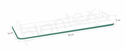 Plantex Multipurpose Transparent Glass Shelf for Bathroom/Living Room Wall Mount - Bathroom Accessories (Polished - 15x6 Inches - Pack of 1) (Image - 2)