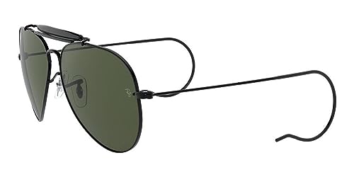 Ray-Ban Sunglasses RB3030 Outdoorsman / Frame: Black (58mm) Lens: Green, 58 mm3