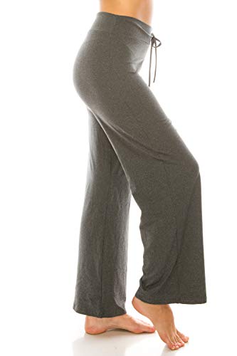 Image of Leggings Depot Women's Wide Leg Drawstring Pajama Pants for Lounge, Sleep | Soft, Breathable Poly-Span, Drawstring Waist, Comfy, Casual, Yoga, Everyday