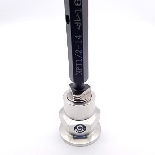 Image of bmotiontech FNPT to KF25 Flange Fitting (ISO-KF KF25 QF25 NW25) US NPT Thread Standard (1 /2 inch FNPT x KF25)