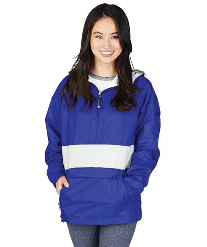 Image of Charles River Apparel Unisex Classic Solid Pullover, Water-Resistant Windbreaker with Flannel Lining