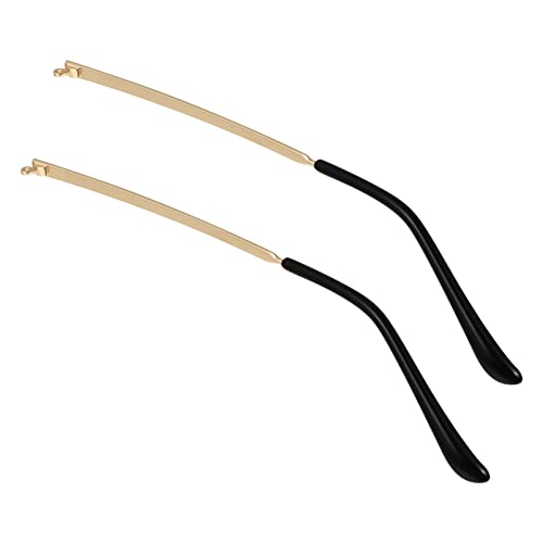 Image of UKCOCO Eyeglass Arm Replacement - Sleek Metal Glasses Legs Replacement Arms, Universal Sunglasses Frame Temples Repair Kit for Opticals (Golden 140mm Pair)