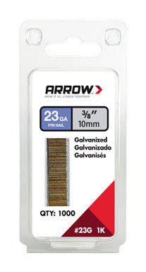 Arrow Fastener 23 Ga. Smooth Shank Straight Strip Pin Nails 3/8 in. L x 0.03 in. Dia. 1,000 pk