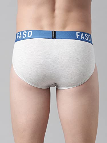 Image of F A S O Men's Cotton Rich Brief | Soft & Breathable Innerwear | Cushioned Waistband | Comfort Fit | Everyday Wear
