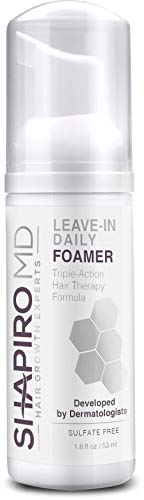Hair Loss Leave-In Daily Foam | DHT Fighting Vegan Formula for Thinning Hair Developed by Dermatologists | Experience Healthier, Fuller & Thicker Looking Hair – Shapiro MD | 1-Month Supply