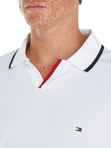 Tommy Hilfiger Herren Poloshirt Kurzarm Regular Fit, Weiß (White), S – Ansicht 3