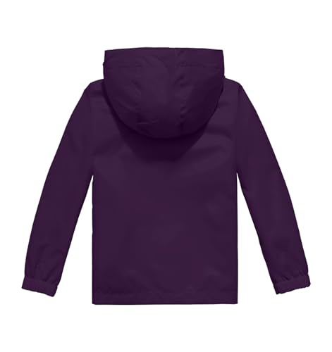 Image of Boys Girls Rain Jackets Lightweight Waterproof Hooded Raincoat Lined Windbreakers for Kids