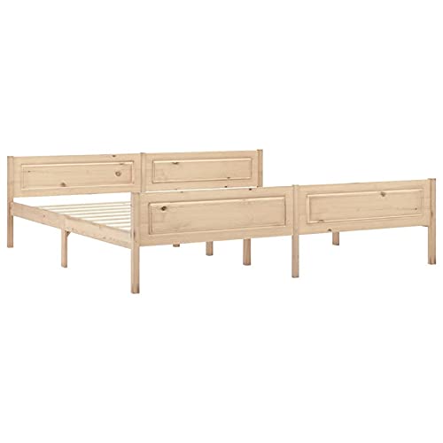 Susany Estructura de Cama de Madera Maciza de Pino 2# 200x200 cm Bases para Camas