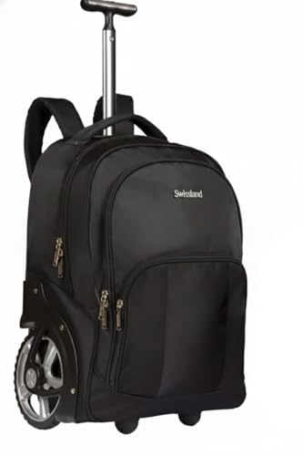 Mochila Com Rodas Grandes, Alça de Alumínio, Preta, para Escola, Viagem e Faculdade, Super Espaçosa e Reforçada Impermeavel