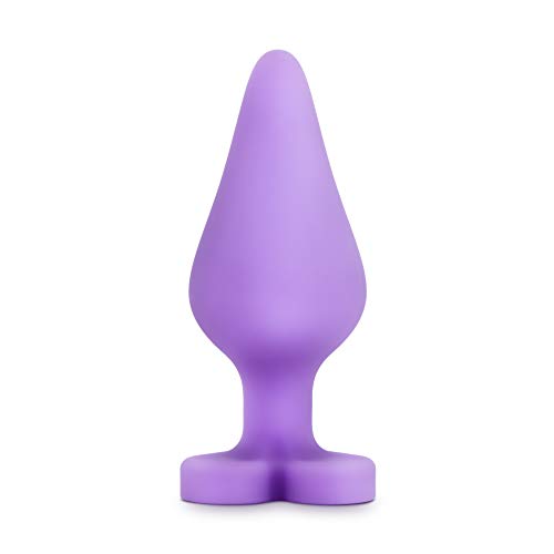 Blush Naughtier Candy Heart - Ultrasilk Smooth Heart Shape Base Anal Butt Plug - Soft Platinum Cured Puria Silicone - Easy To Use Comfortable Beginner Adult Sex Toy For Women - Purple #TOP3