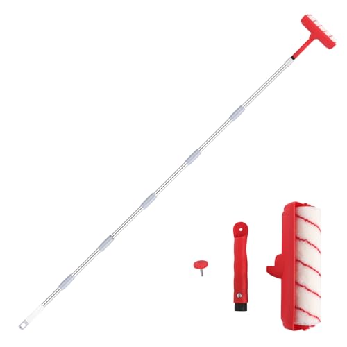 Ceiling Paint Roller No Drip Kit – 8FT Extension Pole Included, 10 Inch Roller with Shield &...