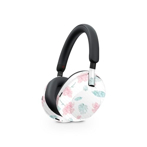 Image of MightySkins Carbon Fiber Skin Compatible with Sony WH-1000XM5 Headphones - Paper Flowers | Protective, Durable Textured Carbon Fiber Finish | Easy to Apply
