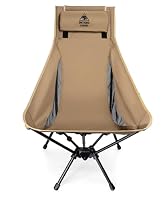 OneTigris TIGERBLADE Campingstuhl Hochlehner faltbar 170 kg, Klappstuhl Camping leicht Dreiecksrahmen, Angelstuhl klappbar mit 2 Seitentaschen, Faltstuhl Ultraleicht für Outdoor, Wandern(Kojote Braun) – Ansicht 9
