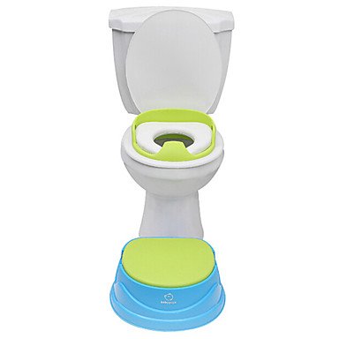 Generic-Boon Potty Bench,Blue and Green PP with Seat Mat and Brush