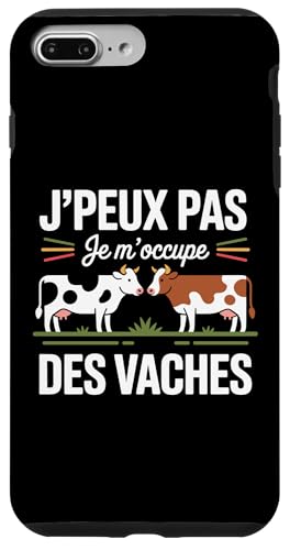 J’Peux Pas Je m’occupe des Vaches Humour Ferme Campagne Coque pour iPhone 7 Plus/8 Plus