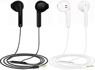 2 Pack Earphones,Headphones,In-Ear Wired Earbuds,Noise Isolating Headset With Microphone,Compatible with Samsung HuaWei Phone Pad MP3 Players Tablets and Laptops