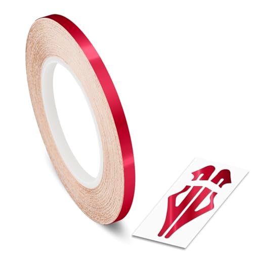 Image of Roll Vinyl Pinstriping Racing Stripes Pinstripe Chrome Line Tape Decal Sticker Auto Pinstripe Tape,Automotive Pinstriping Tape,Vinyl Pinstripe Tape 32 ft (Red Chrome 1 /2 Single Line)