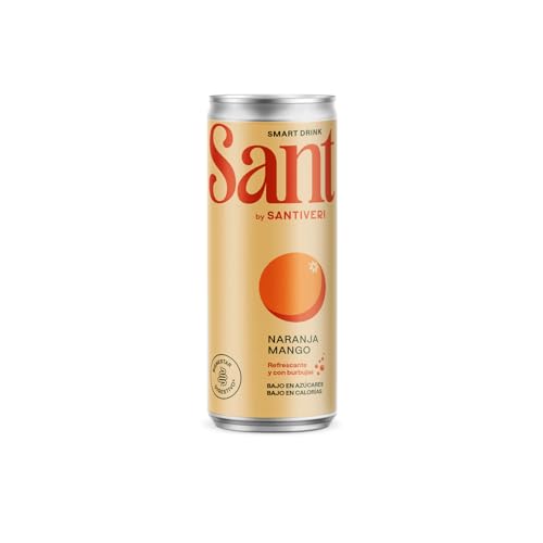 Santiveri - SANT Smart Drink, Refresco Sabor Naranja-Mango, con Zumo Natural de Frutas y Fibra Prebiótica, Bajo en Calorías, Sin Azúcares Añadidos, Ni Edulcorantes Artificiales - 330 ml