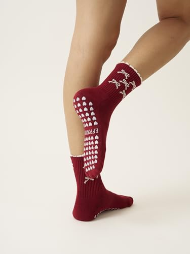 Image of Shapes Studio Half Calf Grip Socks, Cute Fruit Pilates Socks, Ruffle Socks, Non-Slip for Barre Yoga