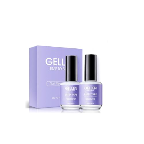 Gellen Latex Tape for Nails, Fast Drying Liquid Latex Nail Polish Barrier Peel off Latex Tape Kit Cuticle Guard for Nail Art Liquid Latex Barrier Protector