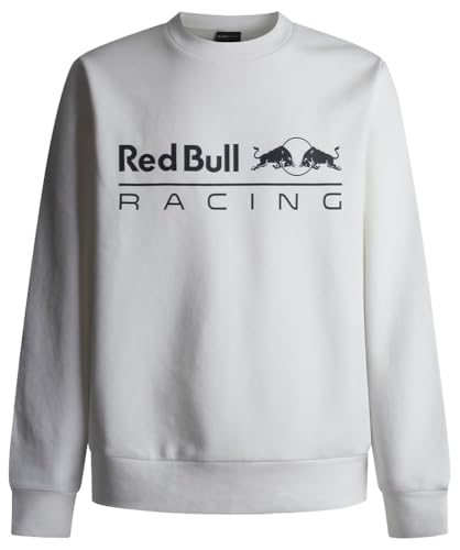 Red Bull Racing X Pepe Jeans Sudadera para Hombre RBR Team Logo Crew, Color Blanco (Mousse White), L, Blanco (Mousse White), L