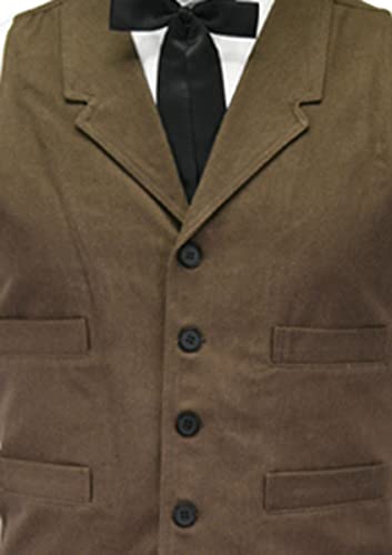 Historical Emporium Men's Brushed Cotton Casual Work Vest, Victorian Old West Edwardian Waistcoat2