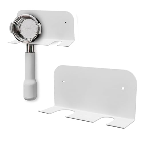 Coffee Portafilter Wall Mount Rack, Bottomless Handle Ear Bracket, Espresso Machine Handle Hanger, Coffee Machine Wall Mount Cabinet(white)