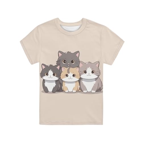 Image of Xhuibop Kids T Shirts for Boys Size 3-16 Girls Short Sleeve Sportswear Active Tops