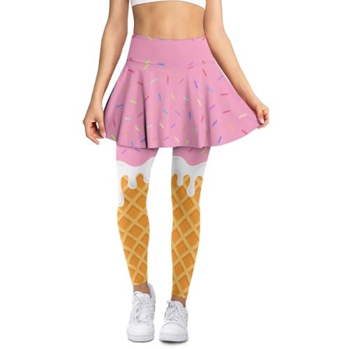 Skirted Leggings for Women Athletic Skirt with Leggings Tennis Skirt Yoga Running Golf Skirts with Pockets Plus Size